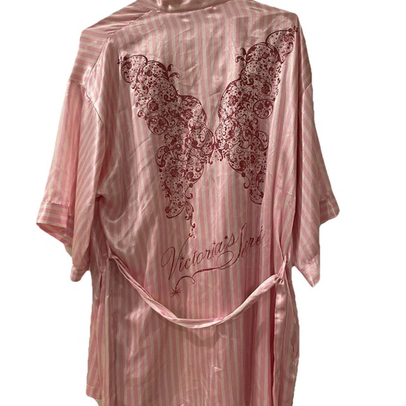Victoria's Secret Backstage 2009 Robe Kimono Wrap Butterfly One Size Pink Stripe - Picture 2 of 6